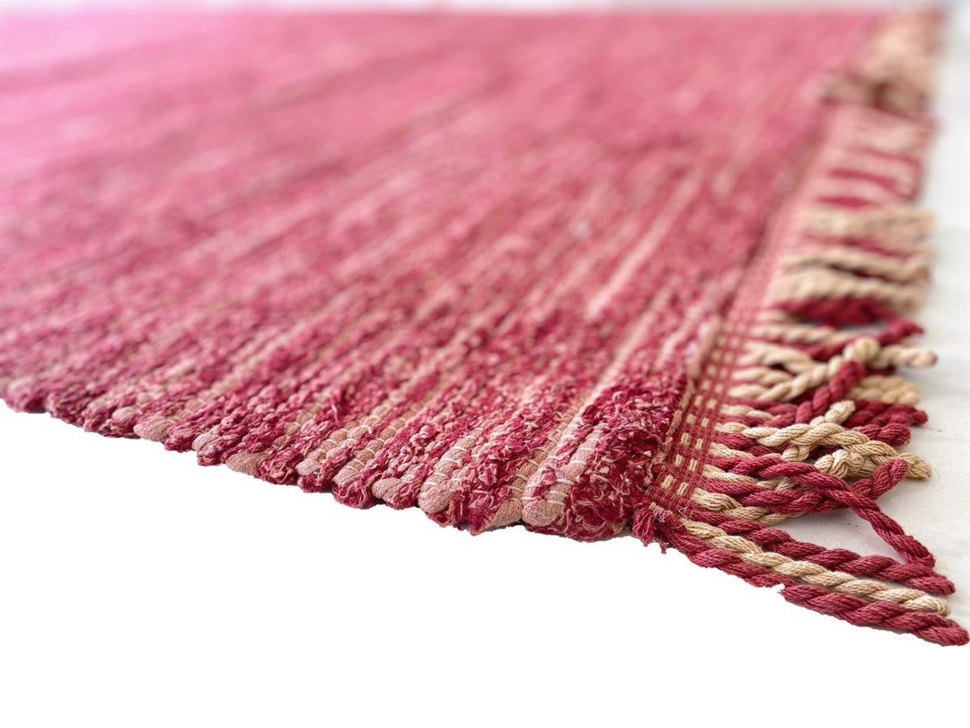 Pink Stripes Rug - Size: 6.8 x 4.7 - Imam Carpets Online Store