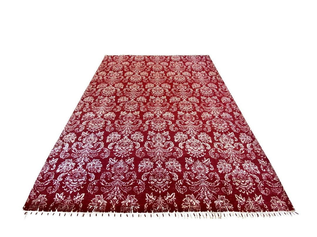 Red Wrought Trellis Silk Rug - Size: 9.11 x 8 - Imam Carpets - Online Shop