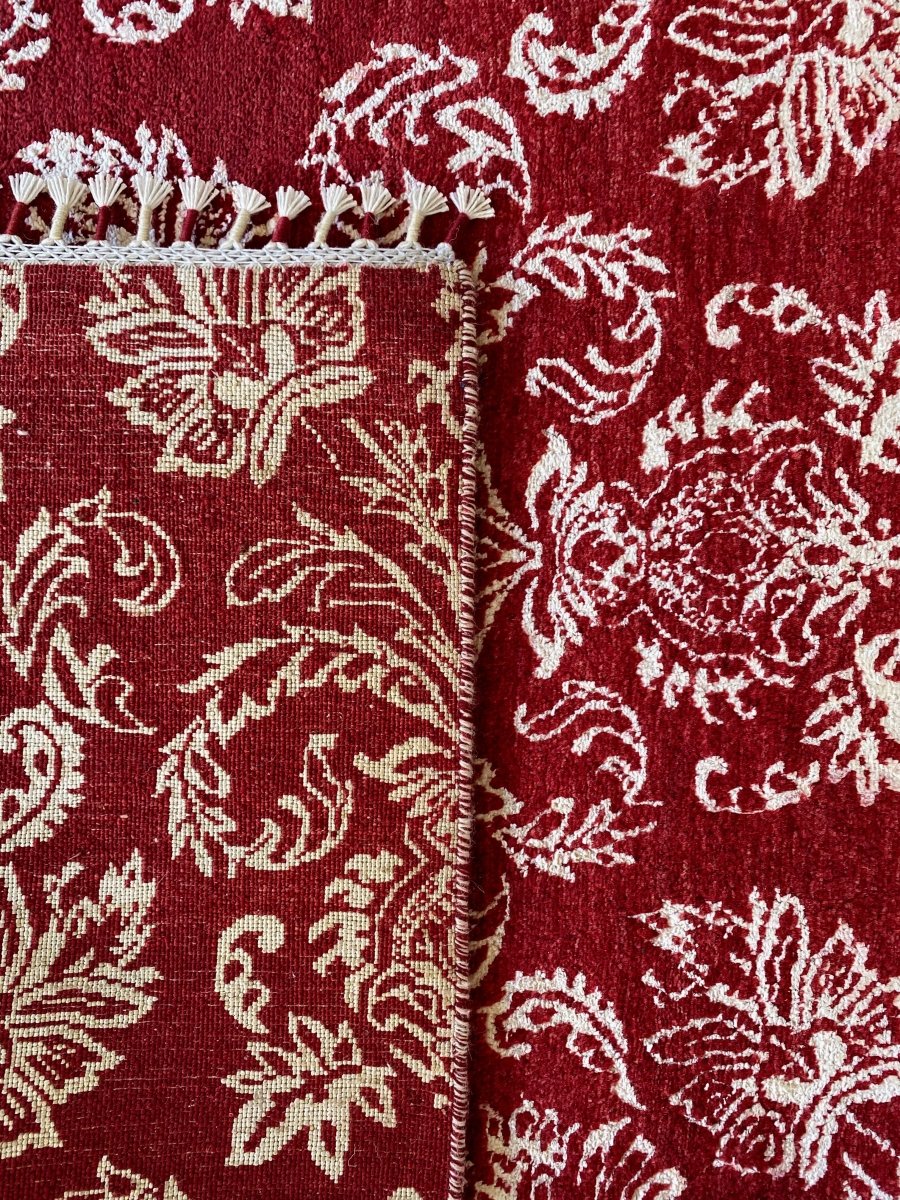 Red Wrought Trellis Silk Rug - Size: 9.11 x 8 - Imam Carpets - Online Shop