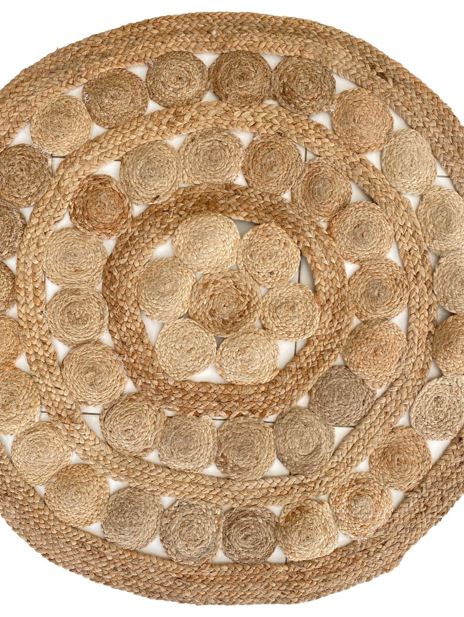 Round Jute Rug - Size: 3' 10" - Imam Carpets Online Store