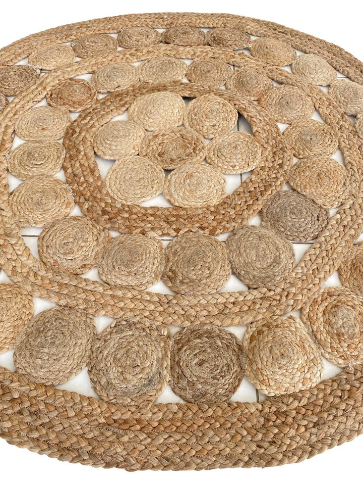 Round Jute Rug - Size: 3' 10" - Imam Carpets Online Store