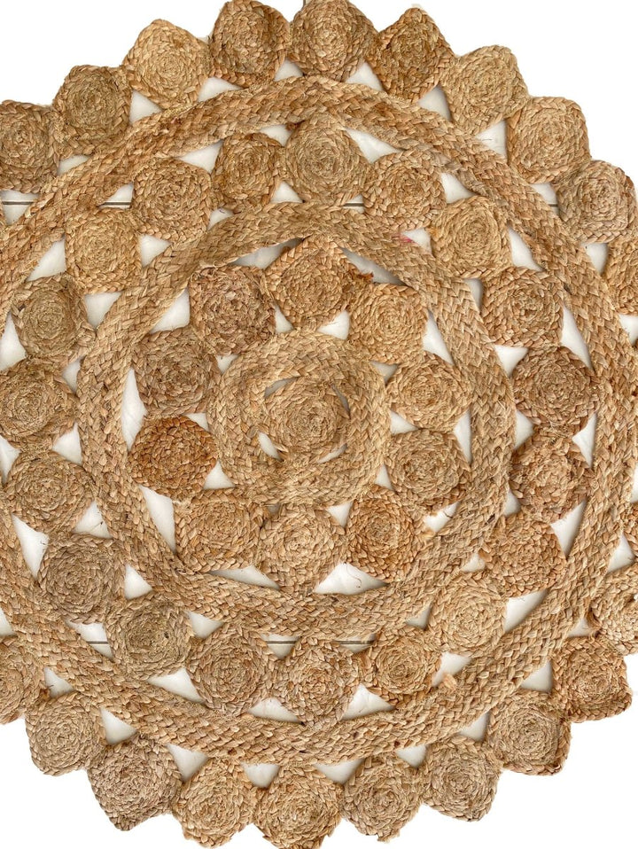 Round Jute Rug - Size: 3' 3" - Imam Carpets Online Store