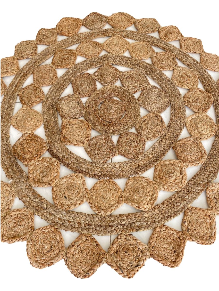 Round Jute Rug - Size: 3' 5" - Imam Carpets Online Store