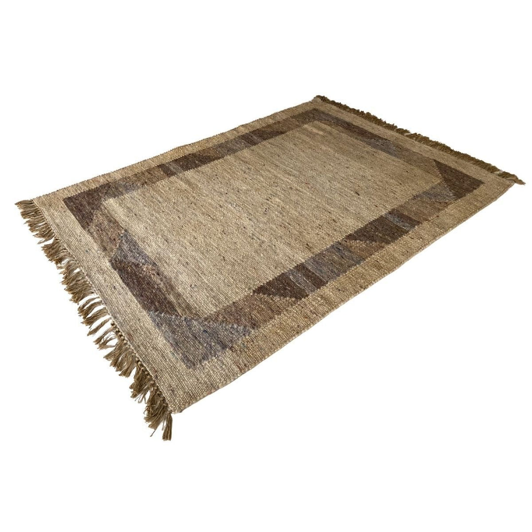 Solid Border Rug with Tassels - Size: 7.8 x 5.8 - Imam Carpets - Online Shop