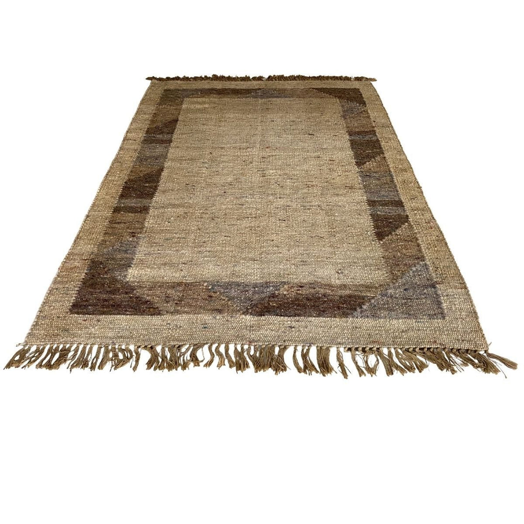 Solid Border Rug with Tassels - Size: 7.8 x 5.8 - Imam Carpets - Online Shop