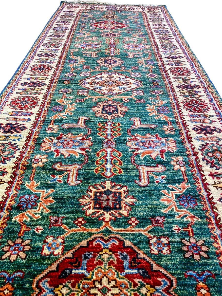 Super Kazak - 2.8 x 8 (Runner) - Afghani Handmade Carpet - Imam Carpets - Online Shop