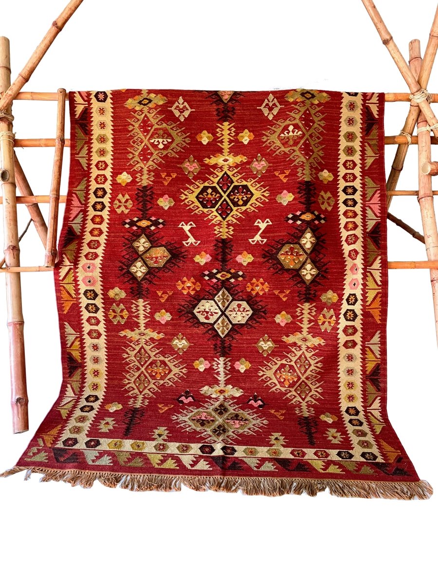 Vintage Afghani Kilim - Size: 8.2 x 5.3 - Imam Carpet Co. Home