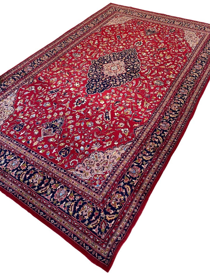Vintage Kashan Rug - Size: 10.2 x 6.4 - Imam Carpet Co. Home