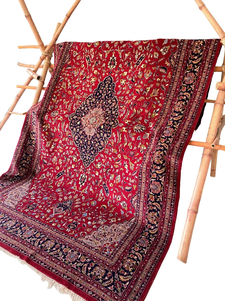 Vintage Kashan Rug - Size: 10.2 x 6.4 - Imam Carpet Co. Home
