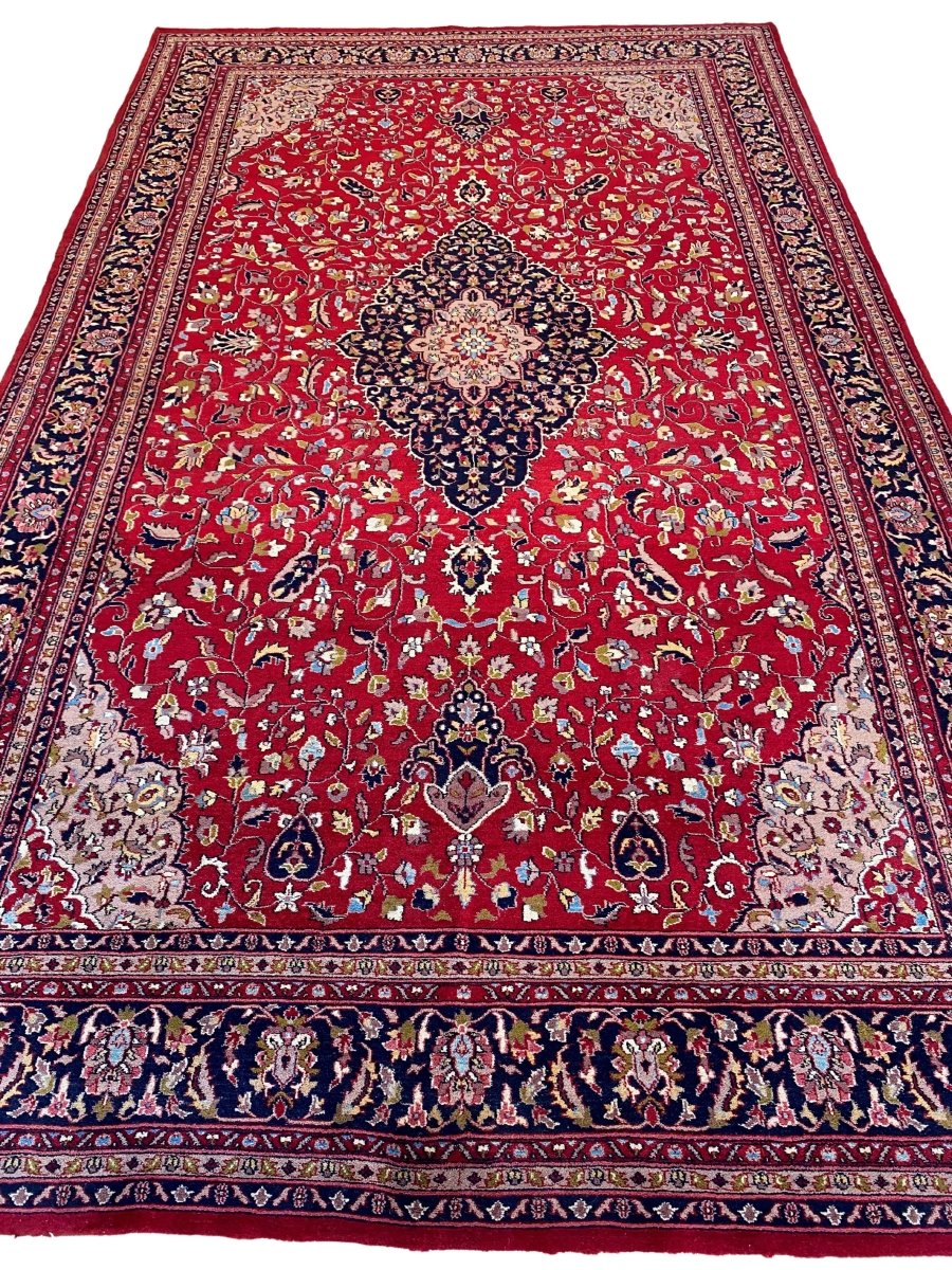 Vintage Kashan Rug - Size: 10.2 x 6.4 - Imam Carpet Co. Home